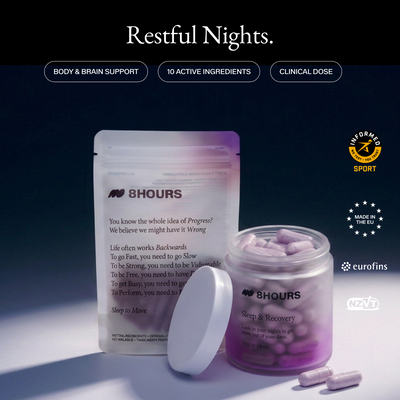 8hours Sleep & Recovery – Europe's leading natural sleep supplement with magnesium bisglycinate, L-theanine and apigenin