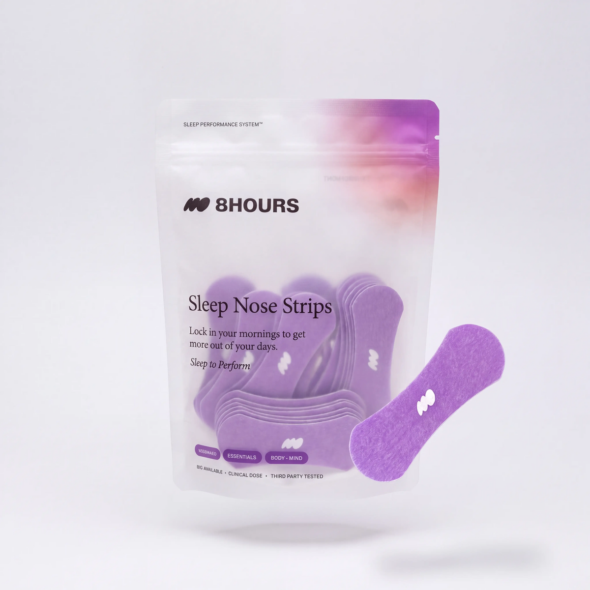 8hours Sleep Nose Strips – nasal breathing strips to open airways for quieter, deeper sleep every night